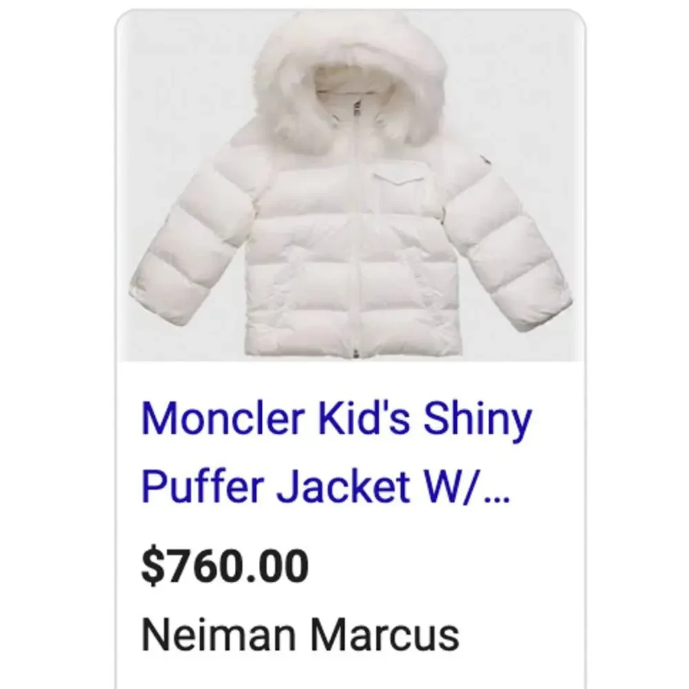 Authentic Moncler White Toddler Full Zip Jacket Size 2 Goose Down